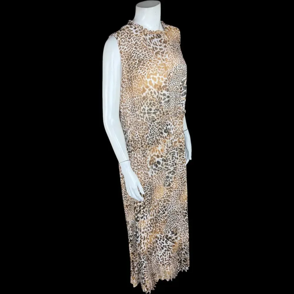 ANTTHONY Originals 1X Leopard Print Chiffon Dress Lined RN83299 Pullover‎ Style